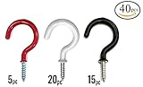 ALAZCOユーティリティフック 40pc Cup Hooks