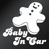 【赤ちゃんがいます Baby in car cookie Ver.11 クッキー カッティングステッカー 2枚組 幅約14cm×高約14cm】白（ホワイト）