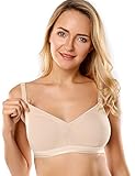 Gratlin レディース コットン 綿 ナンワイヤー フルカップ 妊婦 産前産後兼用 マタニティブラ 授乳ブラジャー ベージュ D-E 80