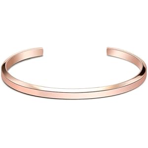 Kogl ブレスレット クラシックカフ シンプル バングル メンズ レディース チタン (ピンクゴールド, 13.5cm)