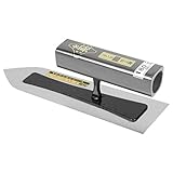 金長 仕上鏝ステン 0.3mm厚 黒塗角柄 180mm