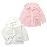 (ピンク/95cm) ベビー服 女の子 アウター パーカー ジャケット 天竺 オパール加工 ワッペン フード留めループ付 女児 ベビー