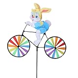 Bchzカラフル動物on Bike風車、ガーデン/芝生/庭装飾