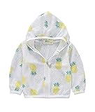 キッズ ラッシュガード シャツタイプ 子供用 男の子 女の子 長袖 可愛い図案 水着用 パーカー 紫外線カット エアコン冷え防止 80 90 100 110 120 cm (110cm, 黄色のパイナ