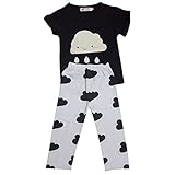 Lovoski 幼児　男の子　子供服　綿　Tシャツ　トップ　パンツ　衣装　上下セット　贈り物　全5サイズ　 - 100cm