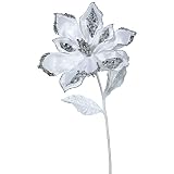 3パック – 22 "ホワイトベルベットMagnolia 9 " Glitter花装飾クリスマスPick