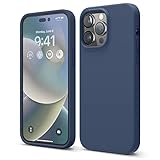 【elago】iPhone14プロマックスケース シリコン シンプル スマホケース 耐衝撃 薄型 ジーンインディゴ