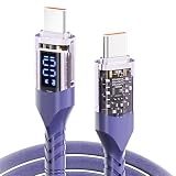 USB-C ケーブル 1m LEDディスプレイ搭載 PD対応 100W急速充電 5A C to C リアルタイム出力表示 480Mbpsデータ転送 ナイロン編み 高耐久 iPhone 17/16/15 MacBook iPad Galaxy Switch対応