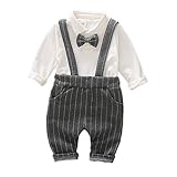 ベビー フォーマル 男の子 ロンパース カバーオール 長袖 スーツ 結婚式 記念日 入園式 入学式 出産祝い ギフト 春夏秋冬 年間 80 90 100 110 (グレー, 80CM)