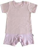 エンリコ・ジリ 天竺細ボーダー 半袖Tシャツ風オール 70cm ピンク ND11373 日本製