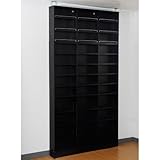 JKプラン 1cm単位で棚が調節出来る薄型オープンラック 突っ張り棚 幅128cm ダークブラウン bdc-102105-db