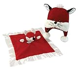 Stephan Baby Knit Fox Hat and Plush Blankie Bud Security Blanket Gift Set, Red Fox by Stephan Baby