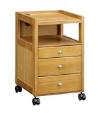 サイドテーブル チェストテーブル コンセント付きミニテーブル 天然木 完成品（幅33cm 高さ53cm）NT-85