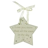 Bambino Resin Hanging Plaque Star - Love you more than all the stars by Widdop Bingham