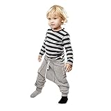 AmazingDeal 子供服 男の子 長袖 春秋 冬服 上装下装2点綿製品 ストライプトップス ロングパンツ 衣装 (90)