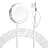 【2026新設計】POLINK 2in1 USB A+C for アップルウォッチ 充電器 Apple Watch 充電器 充電ケーブル ワイヤレス 充電機 マグネット式充電ケーブル 持ち運び便利 軽量 急速充電器 Apple Watch Series11/10/9/8/7/6/5/4/3/2/1/SE/Ultra 対応 USB-A＆C (クラウド ホワイト)