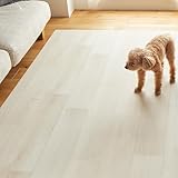グラムスタイル ペット専用マット 防水 クッションフロア モクメ ダイニングラグ ラグ カーペット抗菌 消臭 180×240 ホワイト アニモ