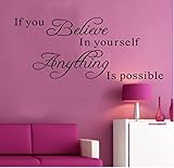 Amaonm Removable Vinyl Quotes Saying Dr Seuss If You Believe in Yourself, Anything Is Possible Inspi