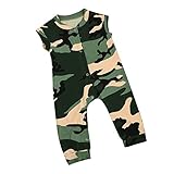 Tovadoo ベビー　ロンパース　爬行服　ノースリーブ　迷彩　夏　コットンブレンド　可愛い　カッコイイ　爽やか　夏休み　遊園地　リゾート　旅行　室内　出産祝い　新生児　男の子　女の子