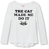 THE CHILDREN'S PLACE(ザ・チルドレンズプレイス) インベリッシュ グラフィック ハイロー トップ ホワイト トップス長袖Tシャツ 14歳【並行輸入】