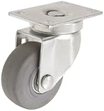 RWM Casters VersaTrac 27 Series Plate Caster Swivel TPR Rubber Wheel Ball Bearing 190 lbs Capacity 3