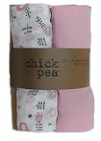 Chick Pea Muslin Swaddle Blankets - Set of 2 Pink Garden by Chic Pea