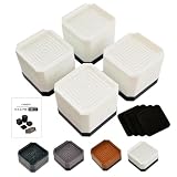 FABOMI 【4個入り】洗濯機 かさあげ台 置き台 防振 防振ゴム 4cm 7cm 10cm 洗濯機 置き場 高さ調整 底上げ 4個セット ドラム式 縦型 引っ越し 掃除 洗濯機下 騒音対策 洗濯機かさ上げ台 洗濯機置き場 1段 2段 3段 (ホワイト, 二段)