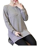 （オデット） ODETTE マタニティー トレーナー 裏起毛 長袖 無地 カジュアル 授乳 (01.M, チャコールグレー)