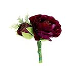 Silk Artificial Boutonniere - Plum Burgundy Ranunculus Boutonniere or Corsage Faux [並行輸入品]