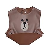 LINE FRIENDS 食事用エプロン LF54 ブラウン