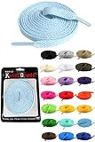 [KutsuGoods] クツグッズ スニーカーヘッズ専用 シューレース 靴紐 100cm 120cm 140cm 160cm 平紐 靴ひも shoelaces (120cm, ライトブルー)