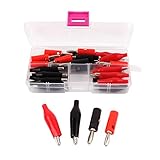 uxcell 　レッド　 ワニ口　クリップ + バナナ　プラグ　　パネル 　アナログ　電流メーター　32個