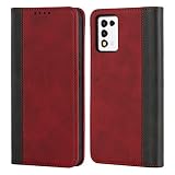 Ｈａｖａｙａ 対応 ZTE Libero 5G III ケース A202ZT ケース 手帳型 docomo libero5g3 スマホケース au 耐衝撃 リベロ5g 3世代 カバー SoftBank カード収納 Y!mobile スタンド機能 レザー -レッド+ブラック