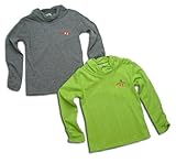 さくらんぼ　くしゅくしゅデザインタートルネックカットソー（濠Du）グリーン 110cm(下)