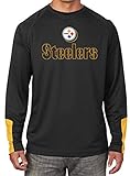 Pittsburgh Steelers nflメンズCutting Through合成長袖Tシャツブラック