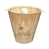 底面給水型植木鉢/プランター アートストーン 【ラウンド型/47cm】 取っ手ロープ/底栓付 ベージュ 〔ガーデニング用品/園芸〕 生活用品 インテリア 雑貨 花 ガーデニング プランター top1-