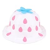 【SEBLES】ベビー 赤ちゃん 帽子 ハット フリル 丸 子ども 子供 苺 イチゴ フラワー無地 コットン UV あごゴム 春 夏 秋 女の子 可愛い(タイプE,48cm)