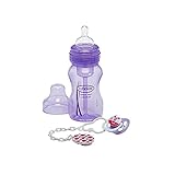 紫色のDrブラウン240ミリリットルボトル＆おしゃぶりギフトパック、 (Dr Brown's) (x 6) - Dr Browns 240ml Bottle & Soother Gift Pack, 