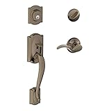 Camelot Single Cylinder Handleset and Right Hand Avanti Lever, Antique Pewter (F60 CAM 620 AVA RH) [