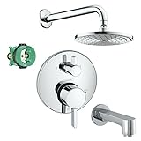 Hansgrohe KST04231-27474-13PC Raindance Downpour Air 10-in Showerhead Kit with Tub Spout Thermostati