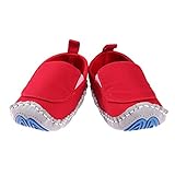 Domybest 春秋 子供用ファーストシューズ 子供靴 キャンバスシューズ 男の子 女の子 0-1歳 赤 大晦日 お祝い 誕生日 プレゼント 写真小道具 暖かく保つ 柔らか 滑り止め