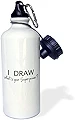 ローズWB _ 194455 _ 1 I write-whats Your superpower-funギフトfor writers-writing Loveスポーツウォーターボトル、21オンス、ホワイト