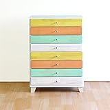 日本製 カントリー風 幅60cm 8段ハイチェスト パイン ホワイト 完成品