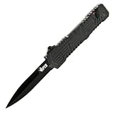Schrade Viper 3、OTF、ブラックハンドル、ブラックブレード、Plain