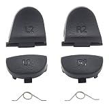 オーディオファン 交換用Ｌ・Ｒボタン PS4用コントローラー (CUH-ZCT1J用) スプリング付き 互換部品 L1 L2 R1 R2 トリガー ブラック