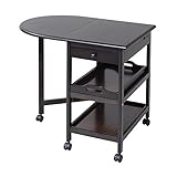 JKプラン 引出し付バタフライキッチンワゴン ダークブラウン ZFC-0046-DBR