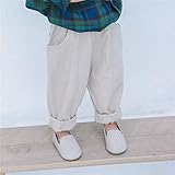 ALLAIBB ベビー服 ボトムス パンツ 女の子 男の子 子供 長ズボン ロング丈 カジュアル 冠婚葬祭 卒園式 卒業式 size 100 (カーキ)