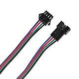 ILS - 0.5M 4 Pins Connector Male Female Cable Wire for WS2811 WS2812 3528 5050 SMD RGB LED Strip