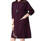 (マーシェル) Marshel マタニティ ワンピース チュニック 長袖 おしゃれ デザイン 産前 産後 長く使える 妊婦服 レッド XL