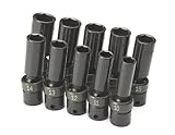 SK Hand Tools 33375 10-Piece 3/8-Inch Drive 6 Point Deep Swivel Metric High Visibility Impact Socket